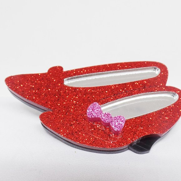 Acrylic Ruby Slippers Brooch Limited Edition - Picture 1 of 3